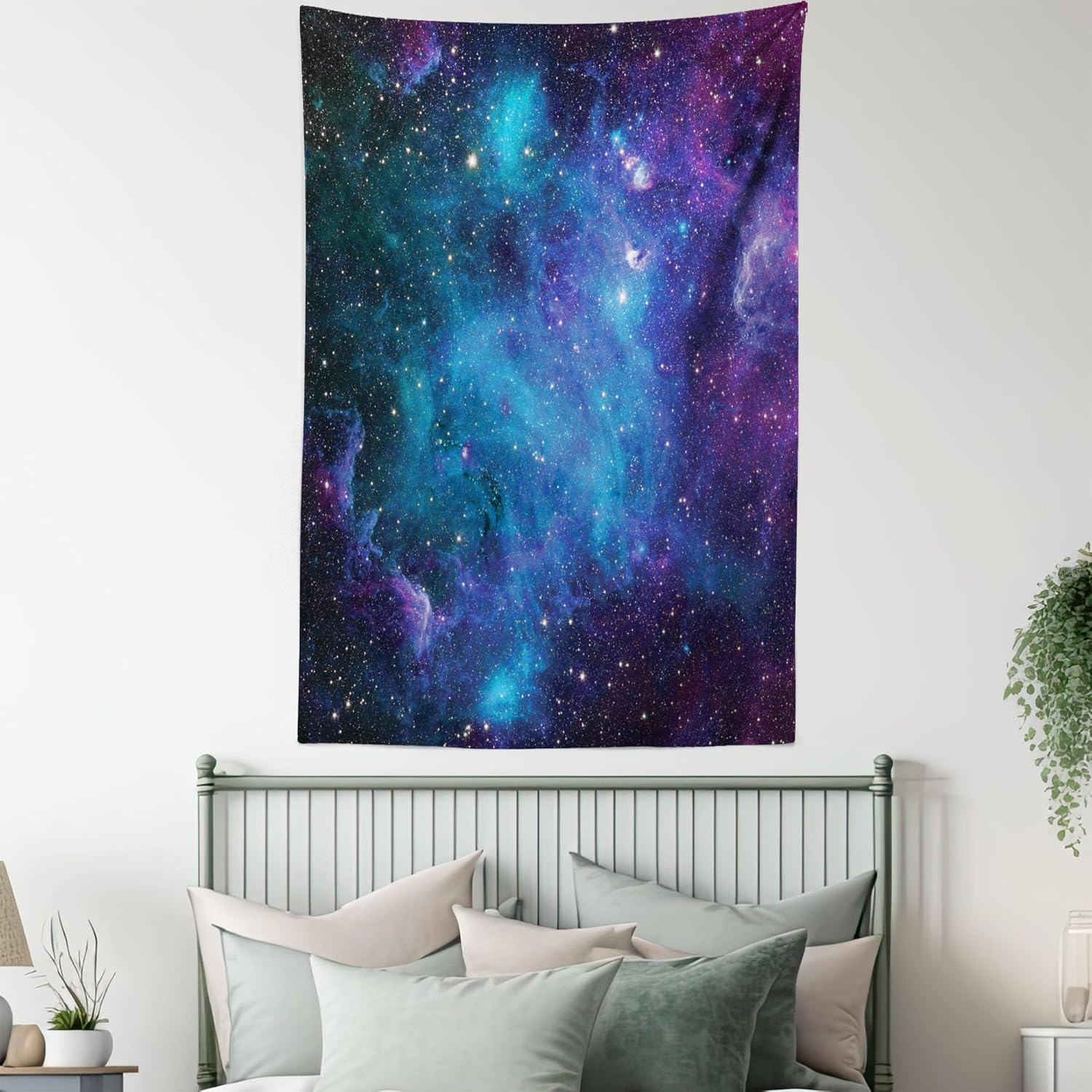 Ambesonne Tapiz del espacio exterior, estrellas galaxias en el espacio, planetas astronómicos celestiales en el universo, Vía Láctea, decoración de
