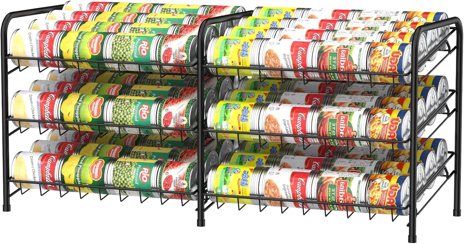 Organizador de latas, estante de almacenamiento de latas, organizadores de latas y almacenamiento para despensa, dispensador apilable de