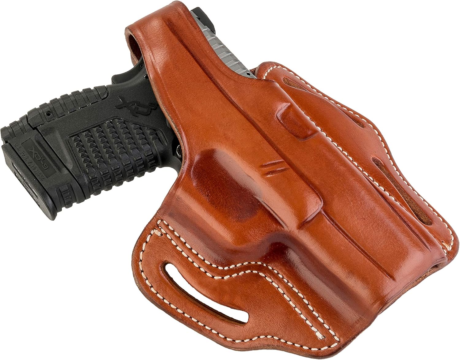 1791 GUNLEATHER XDS – Funda de piel para pistola OWB para diestros, compatible con Glock 17, 19, 22, 23, 32 Sig Sauer P225, P228, P229, SW MP Shield