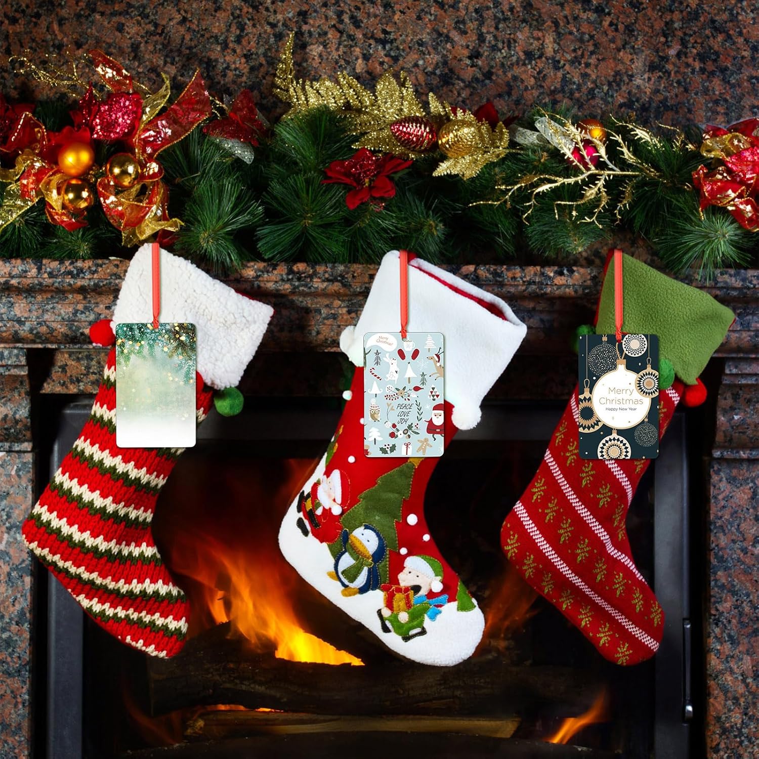 Adorno fotográfico de Navidad personalizado con cualquier imagen, carga cualquier foto, texto opcional, recuerdo, adorno de Navidad personalizado