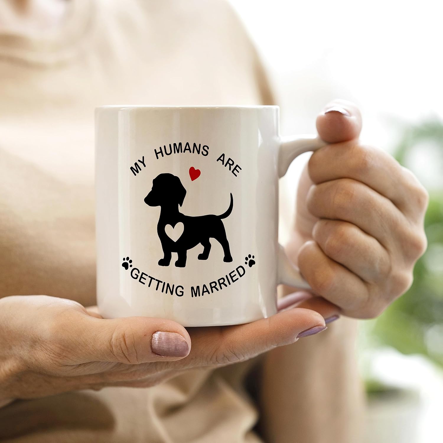 My Humans are Getting Married – Taza de café con diseño de perro salchicha, regalos de boda de compromiso para novios, parejas, recién casados, taza