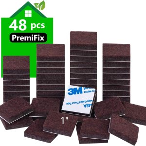 Almohadillas cuadradas de fieltro para patas de silla, almohadillas cuadradas de fieltro para muebles de 1 pulgada, paquete de 48 piezas, color Almohadillas cuadradas de fieltro para patas de silla, almohadillas cuadradas de fieltro para muebles de 1 pulgada, paquete de 48 piezas, color