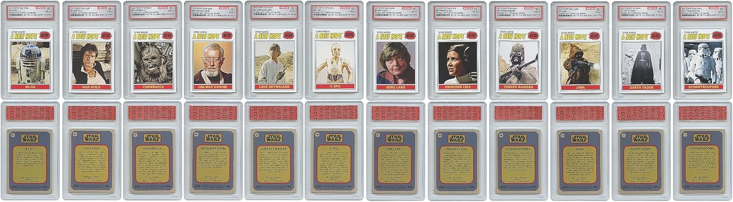 Star Wars Topps Cards 1977 Topps Edition Rare – Todas las gemas graduadas menta 10 condiciones – Recibirás el juego completo de los 12