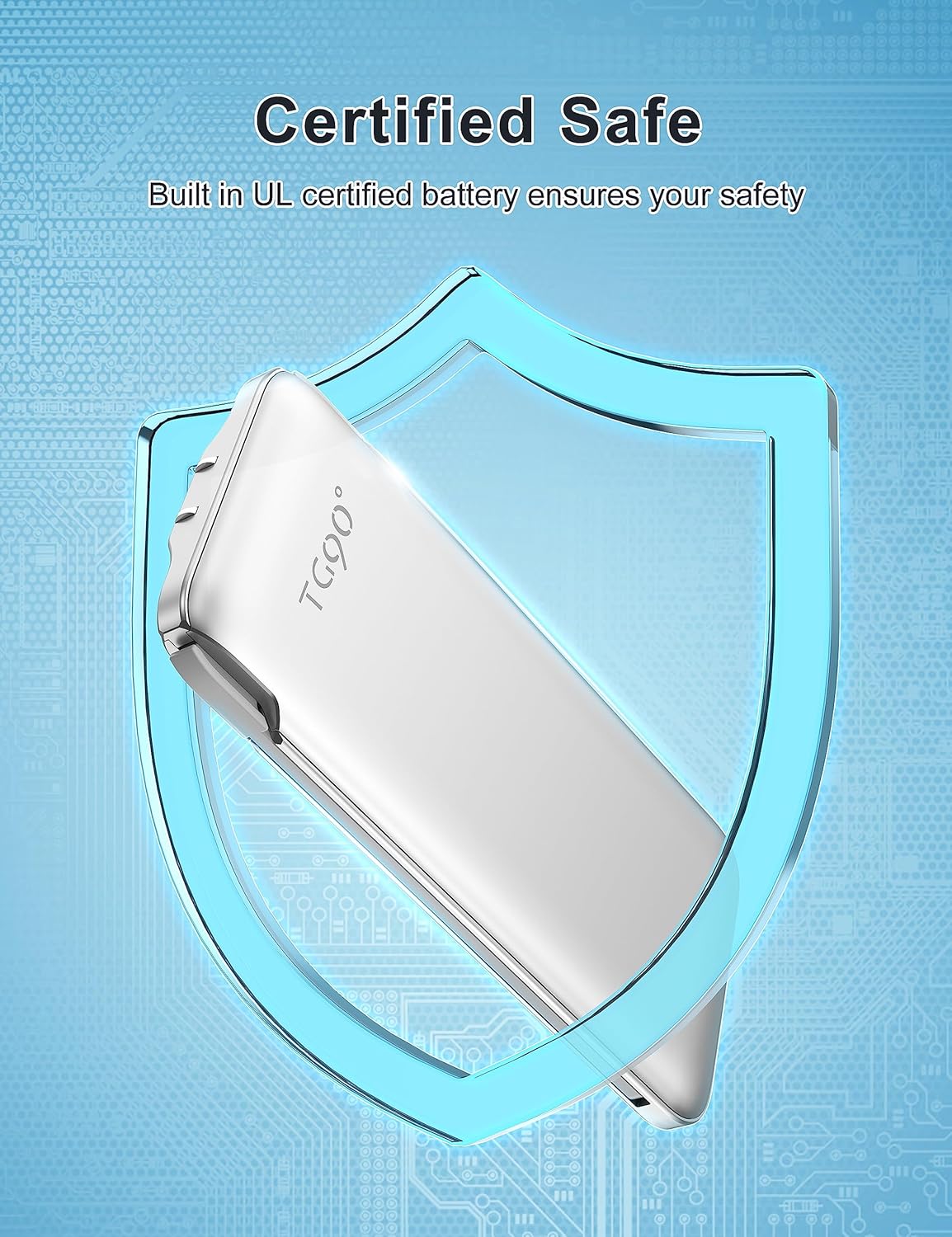 TG90 Paquete de 2 baterías externas con cables integrados y enchufe de pared, cargador portátil ultra delgado de 10000 mAh para teléfonos celulares