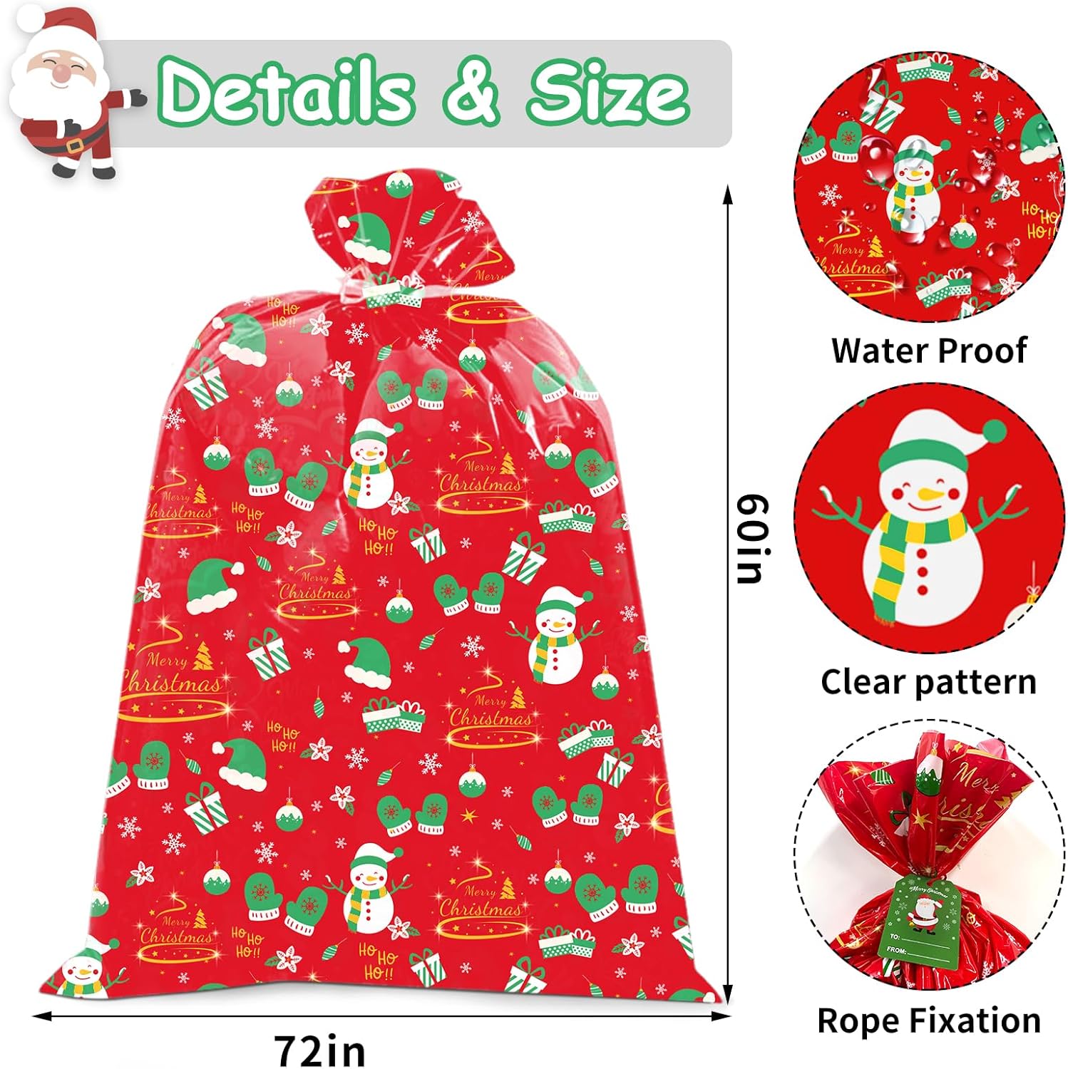 HYmoso Bolsas de regalo de Navidad extragrandes, 2 bolsas de regalo de bicicleta jumbo para regalos de Navidad gigantes de gran tamaño, bolsa de