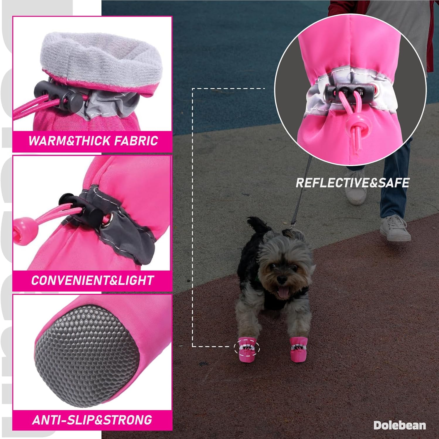 Zapatos para perros pequeños y medianos y protectores de patas de cachorros, botines para perros para botas de pavimento caliente, antideslizantes,