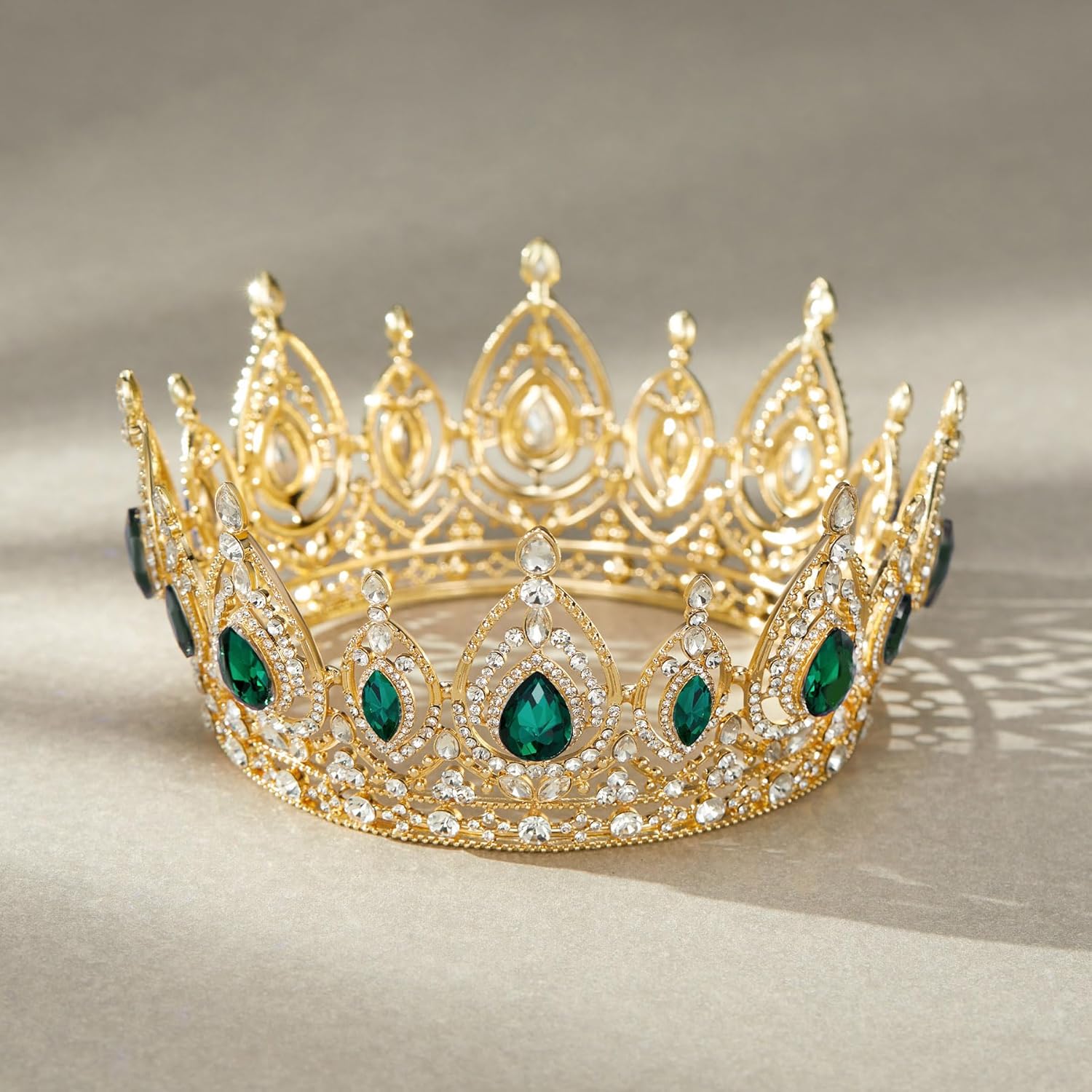 SWEETV Corona de reina real, tiaras de cristal y coronas para mujeres y niñas, accesorio para el cabello de princesa de boda, cumpleaños, concurso