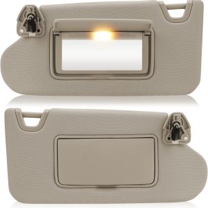 Visera parasol beige para lado izquierdo del conductor y del pasajero derecho con luz, sin techo corredizo para Altima 2013 2014 2015 2016 2017 Visera parasol beige para lado izquierdo del conductor y del pasajero derecho con luz, sin techo corredizo para Altima 2013 2014 2015 2016 2017