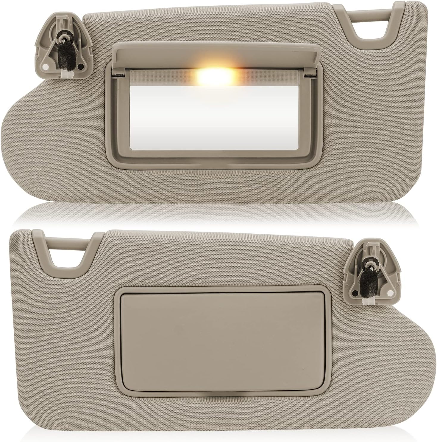 Visera parasol beige para lado izquierdo del conductor y del pasajero derecho con luz, sin techo corredizo para Altima 2013 2014 2015 2016 2017