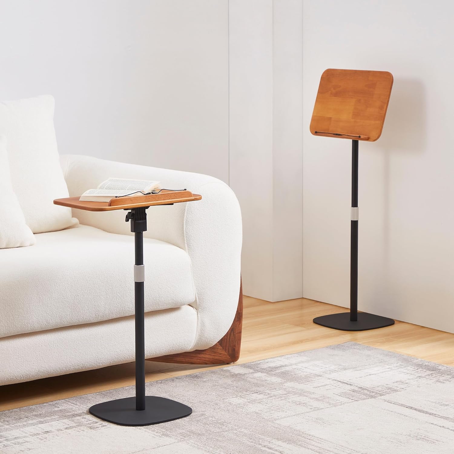 COZYMATIC Phyllida – Mesa de TV para comer en el sofá y la cama, mesa auxiliar pequeña con mesa de madera, soporte para computadora portátil de