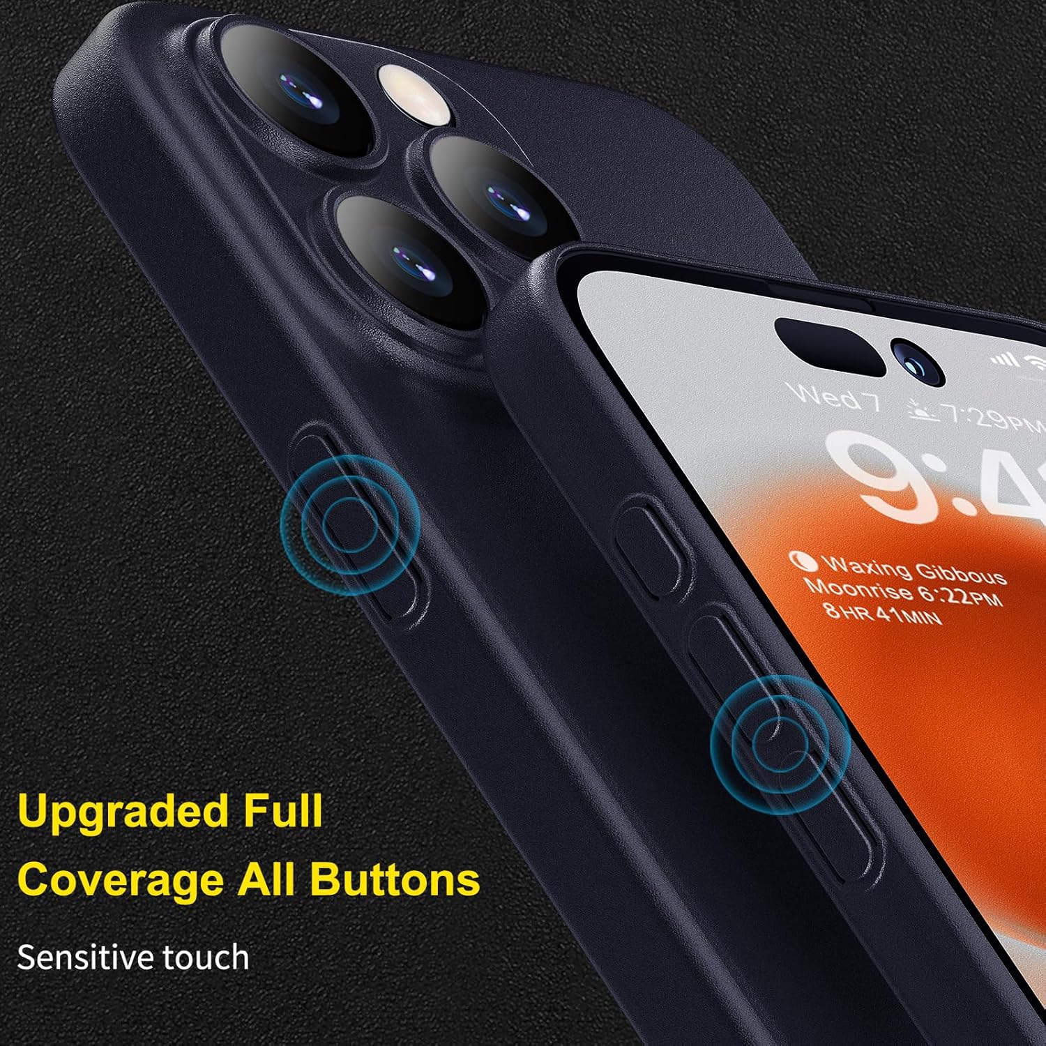 memumi Funda delgada para iPhone 15 Pro de 0.012 in, ligera, cubierta de lente de cámara, protección completa PP acabado mate, cubierta trasera