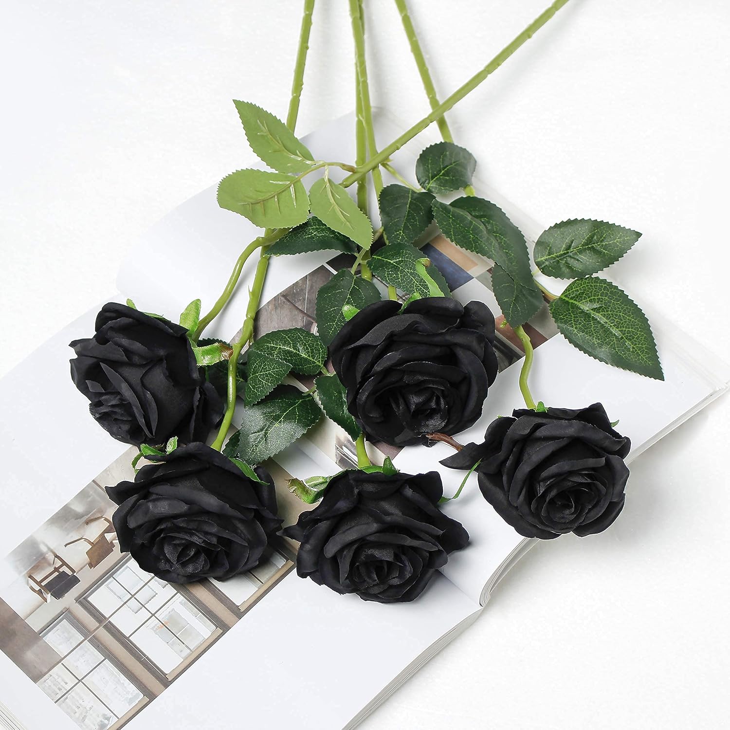 Veryhome – Ramo de flores artificiales de seda con sensación real al tacto, ramo de boda para celebraciones en el jardín del hogar o decoración