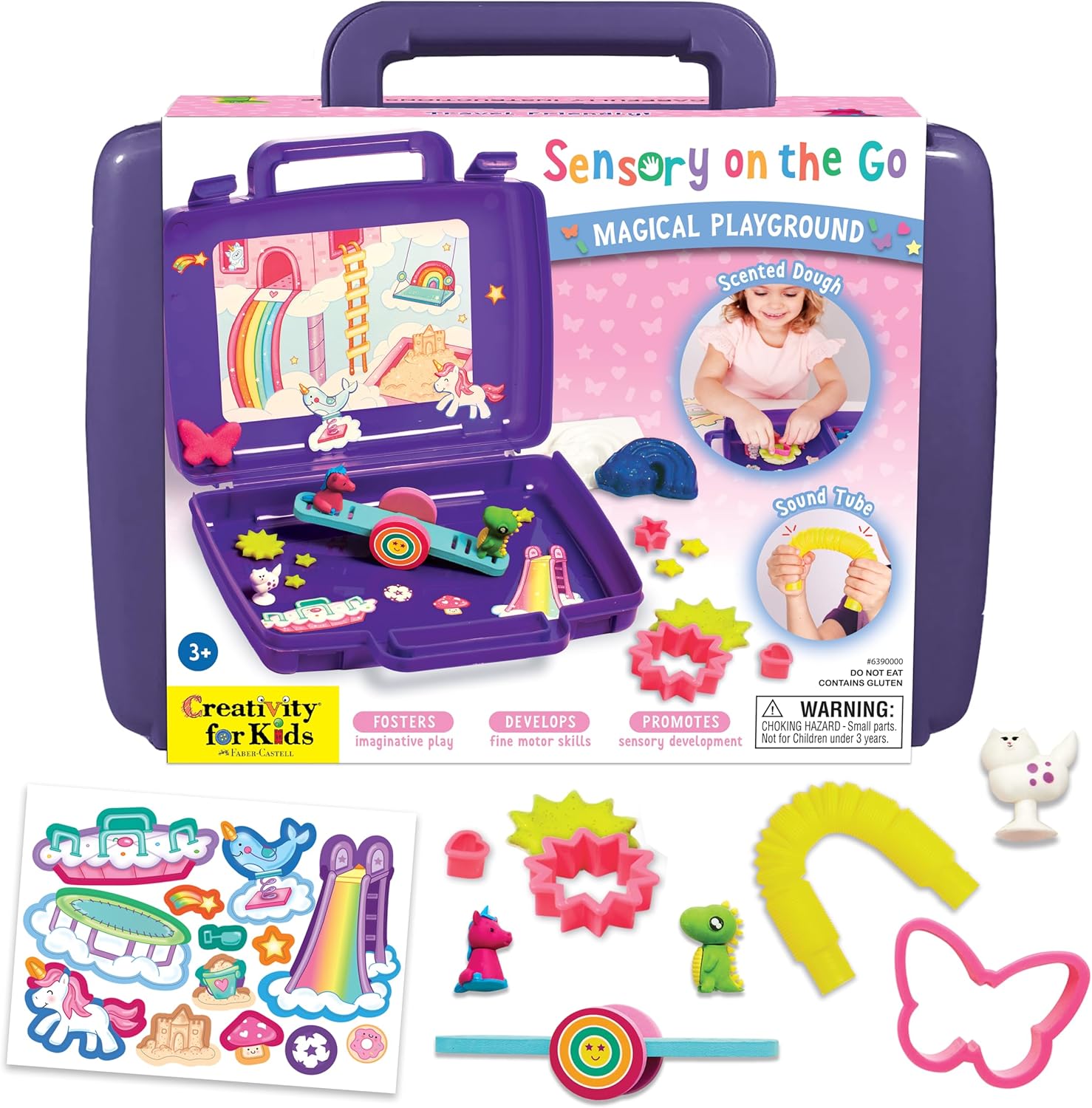 Creativity for Kids Kit sensorial sobre la marcha parque infantil mágico – Contenedores sensoriales para niños pequeños de 3 a 5 años, regalos de