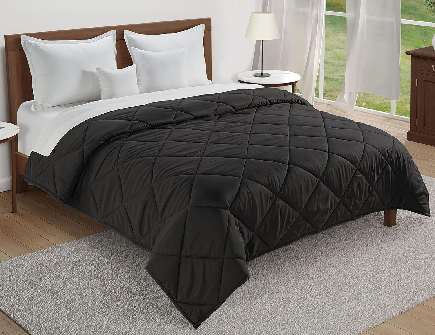 LANE LINEN Manta reversible ligera de tamaño individual para cama y sofá  Manta de microfibra alternativa al plumón para todas las estaciones, fina,