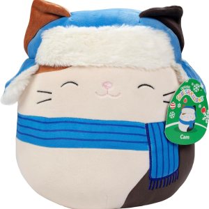 Squishmallows Peluche de Cam The Cat de 10 pulgadas con sombrero y bufanda de invierno, Kellytoy oficial, juguete de peluche coleccionable suave y Squishmallows Peluche de Cam The Cat de 10 pulgadas con sombrero y bufanda de invierno, Kellytoy oficial, juguete de peluche coleccionable suave y