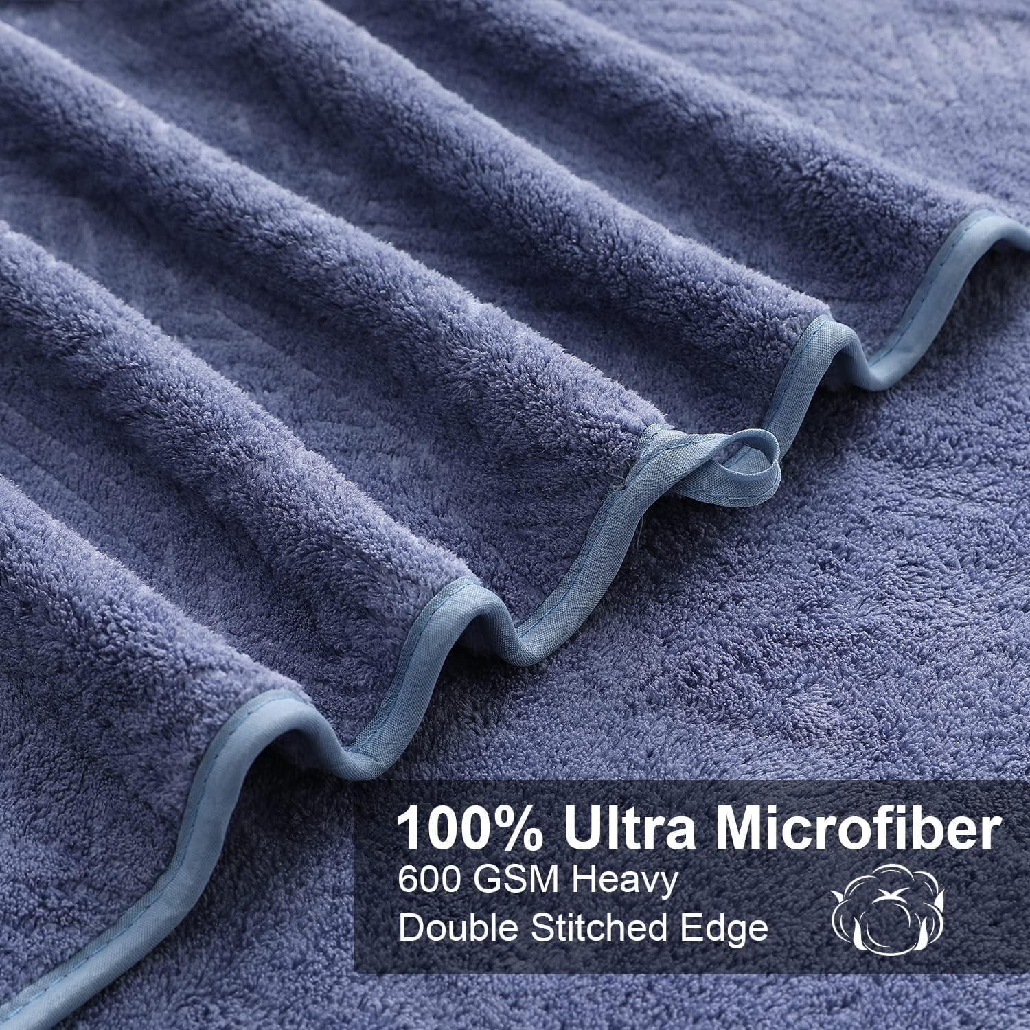 Paquete de 4 toallas de baño extra grandes de 35 x 70 pulgadas, altamente absorbentes, de secado rápido, toallas de baño grandes de microfibra de