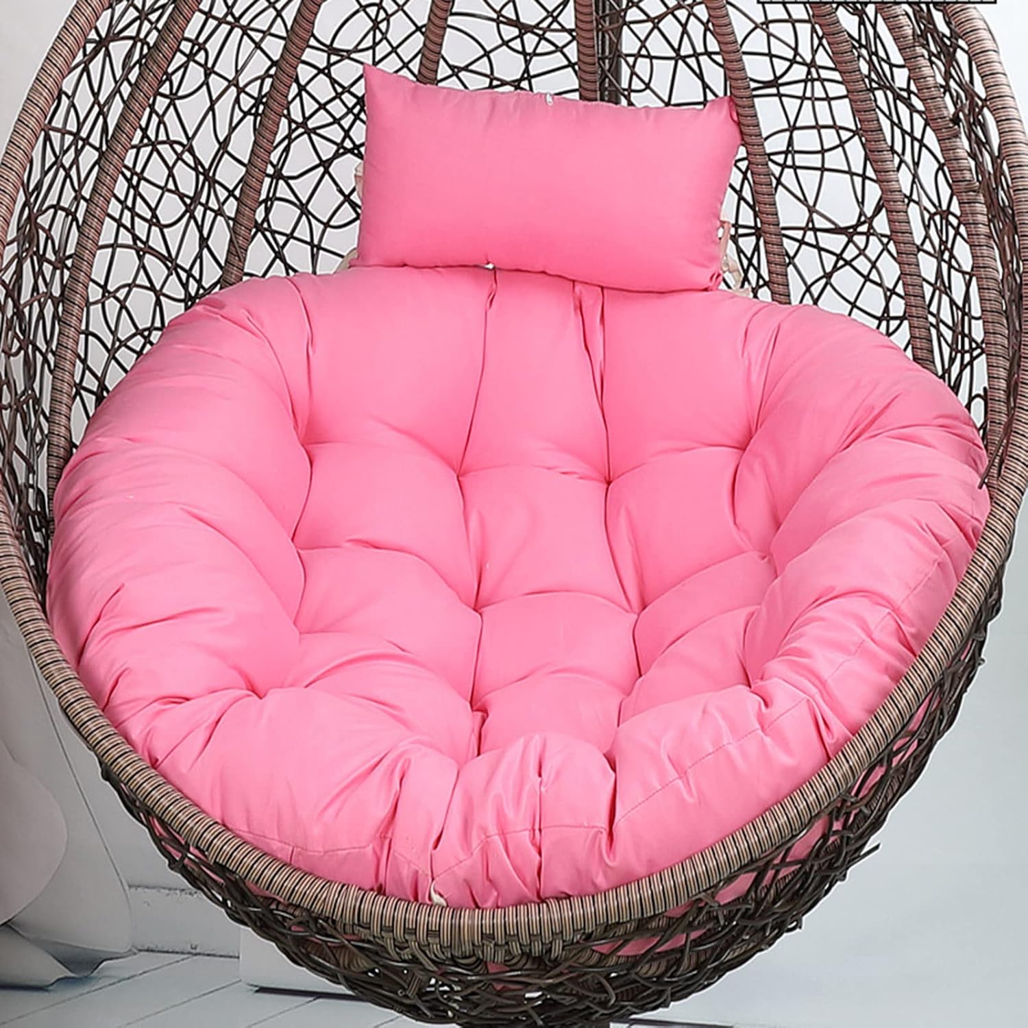 Eoieov Cojín grande para silla oscilante, cojín redondo de 45 x 45 pulgadas con almohada para reposacabezas para columpio de huevos, silla giratoria