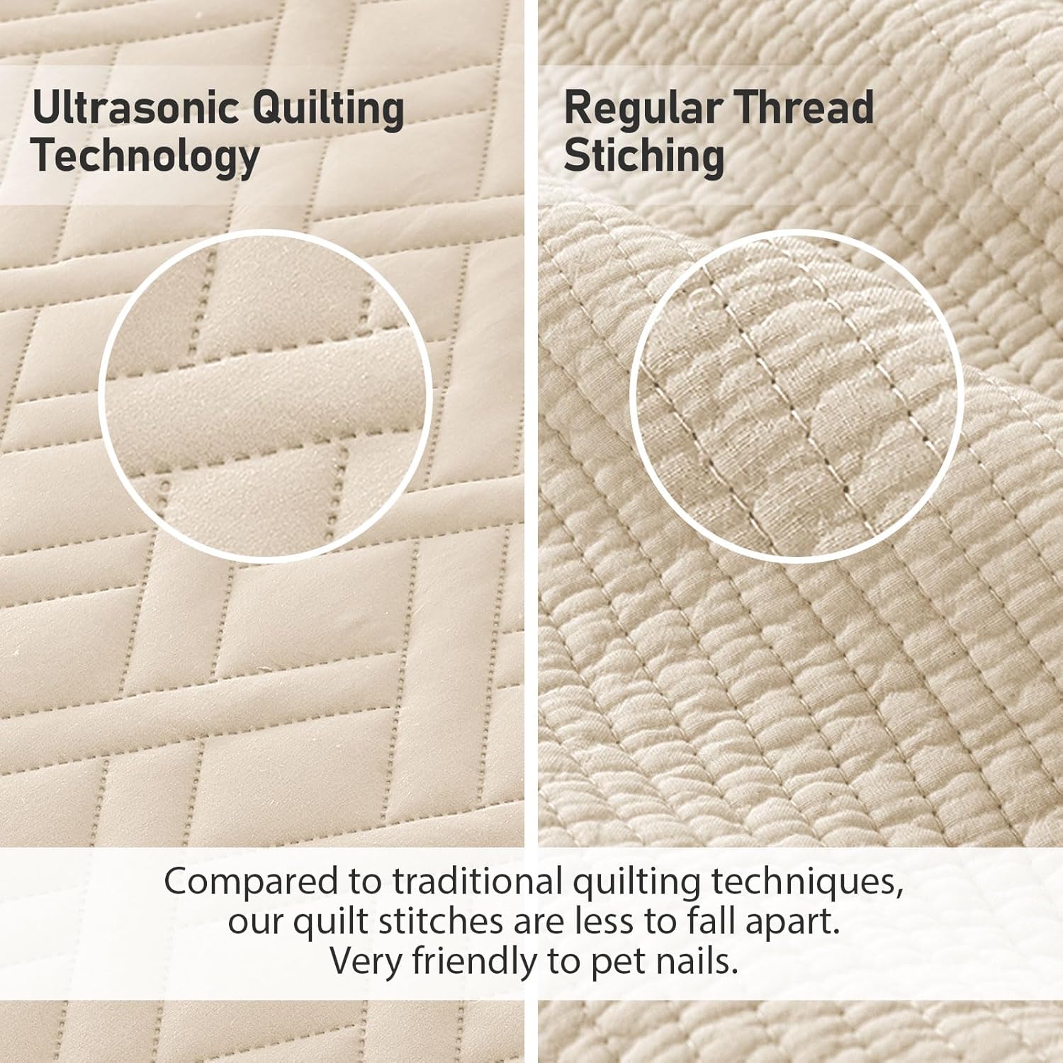 Qucover Colcha de tamaño California King, 3 piezas de acolchado ultrasónico de microfibra suave de 120 x 118 pulgadas, colcha King extragrande de