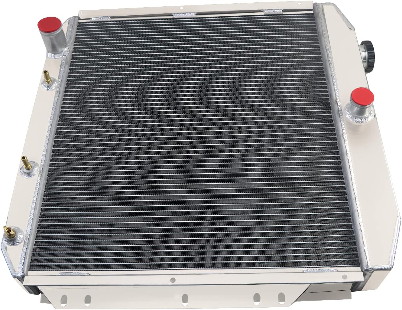 Radiador de núcleo de aluminio compatible con Ford F100 F250 F350 Pickup Truck 1954 1955 L6 V8, radiador de carreras de 4 filas radiador de