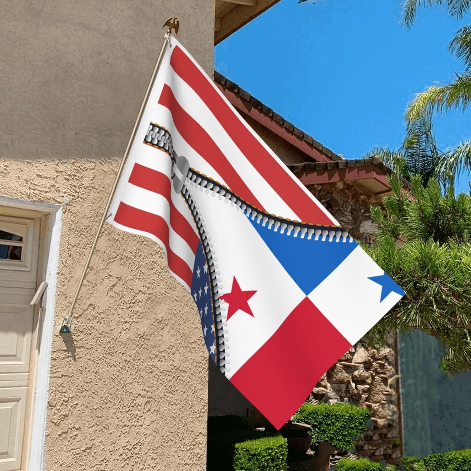 Bandera de Panamá de Estados Unidos de 3 x 5 pies, bandera panameña de doble cara, grande para pared, dormitorio, sala de estar, decoración colgante