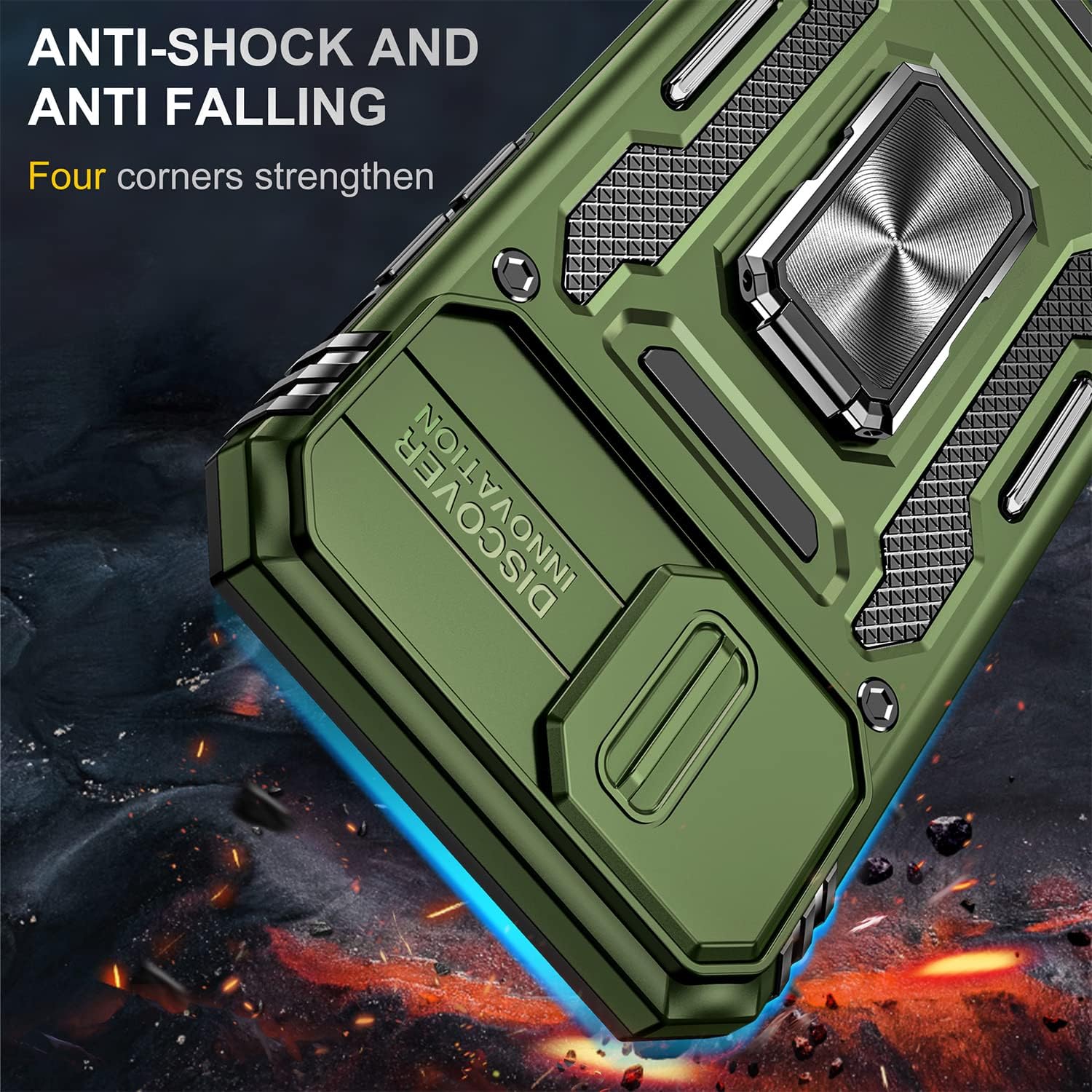 PASNEW Funda para iPhone 11 con protección de lente, rotación de 360, anillo manético, cubierta de cámara militar, cuerpo completo, a prueba de