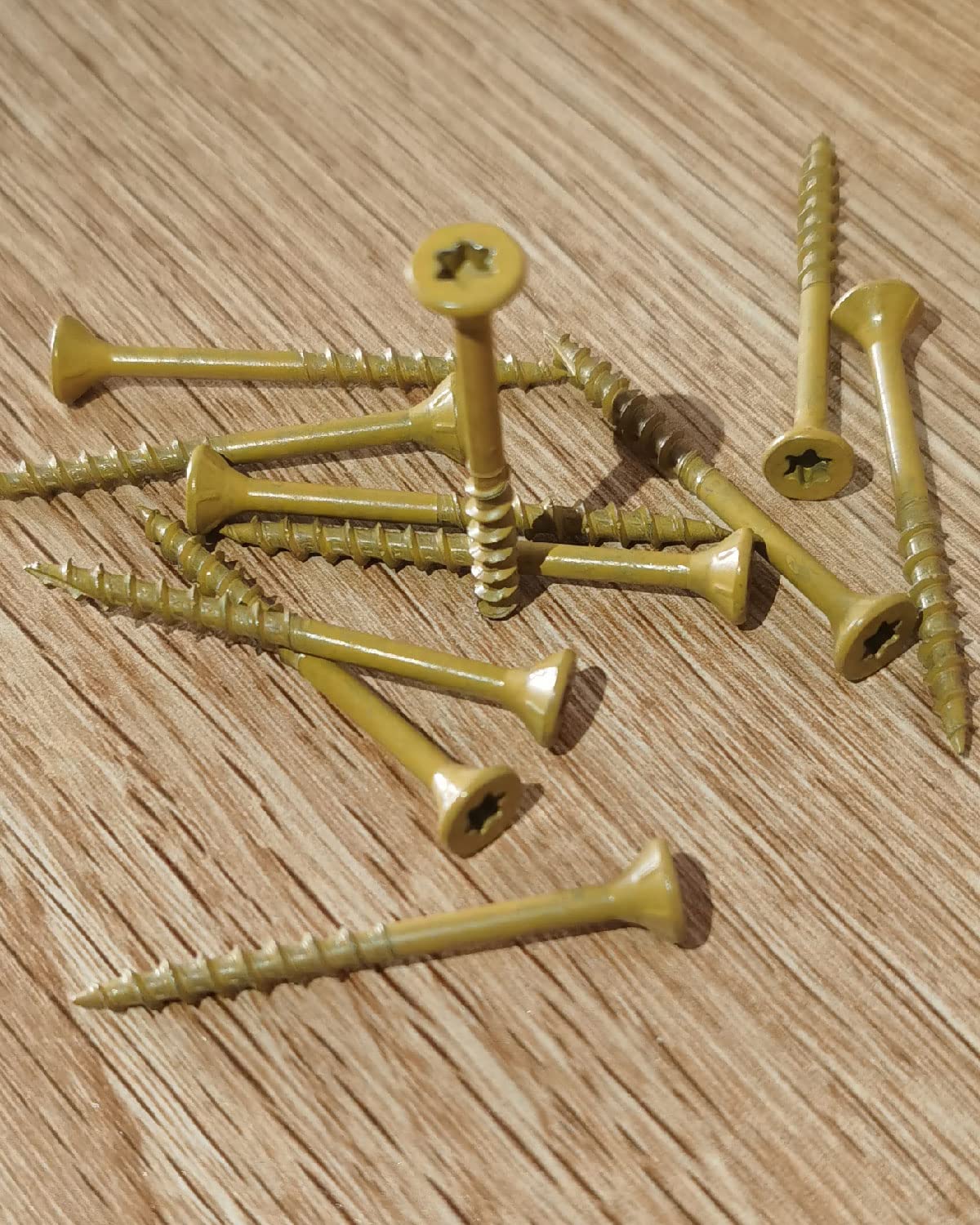 Tornillos de cubierta, tornillos de madera para exteriores #10 x 5 pulgadas, 25 unidades, acero al carbono con estrella y roscas gruesas,