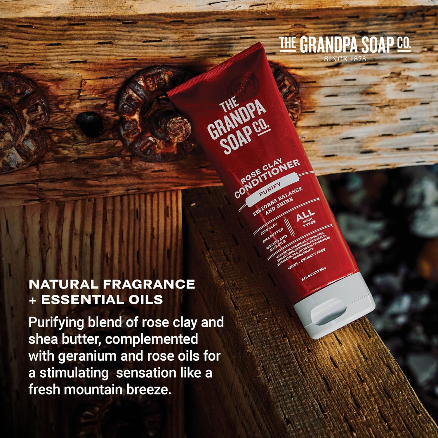 Grandpa’s The Soap Company – Acondicionador profundo de arcilla rosa  Unisex  Arcilla rosa, manteca de karité y aguacate y aceites de oliva  Todo