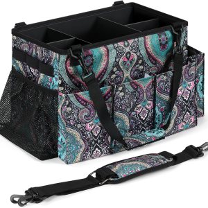 Bolsa grande de limpieza portátil, organizador de limpieza con asa Correa de hombro y cintura, organizador de suministros de limpieza con divisores Bolsa grande de limpieza portátil, organizador de limpieza con asa Correa de hombro y cintura, organizador de suministros de limpieza con divisores