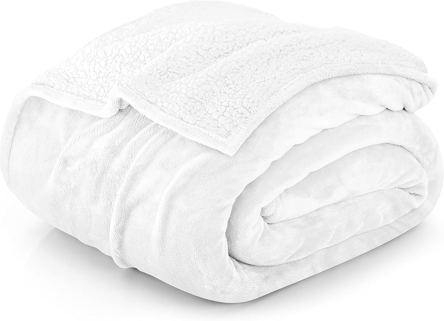 Utopia Bedding Manta Sherpa tamaño Queen blanca, 90 x 90 pulgadas  Manta reversible de forro polar de felpa gruesa y cálida de 480 GSM para cama,