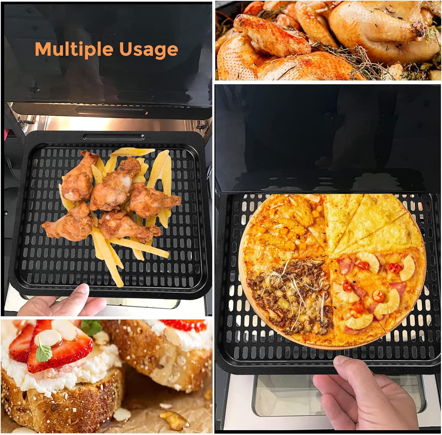 2 piezas de repuesto de bandeja de cocina, rejilla de cocina de malla de 10 cuartos de galón, accesorios para freidora de aire Instant Vortex,