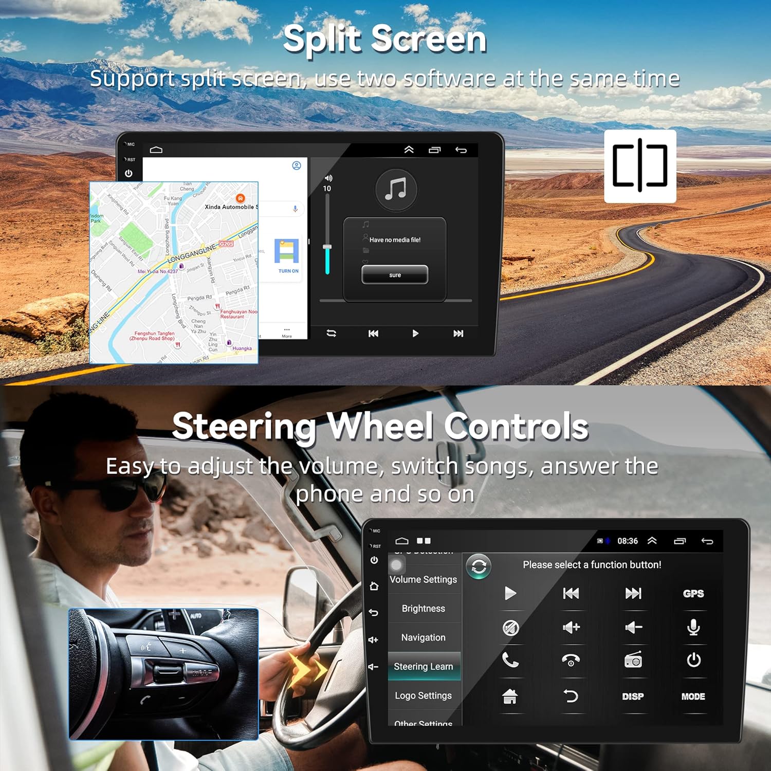 Para Honda Pilot 2006-2008 Android Car Stereo 2+32G con WiFi Navegación GPS Reproductor de radio Espejo Link para AndroidiOS Teléfono 9 pulgadas HD