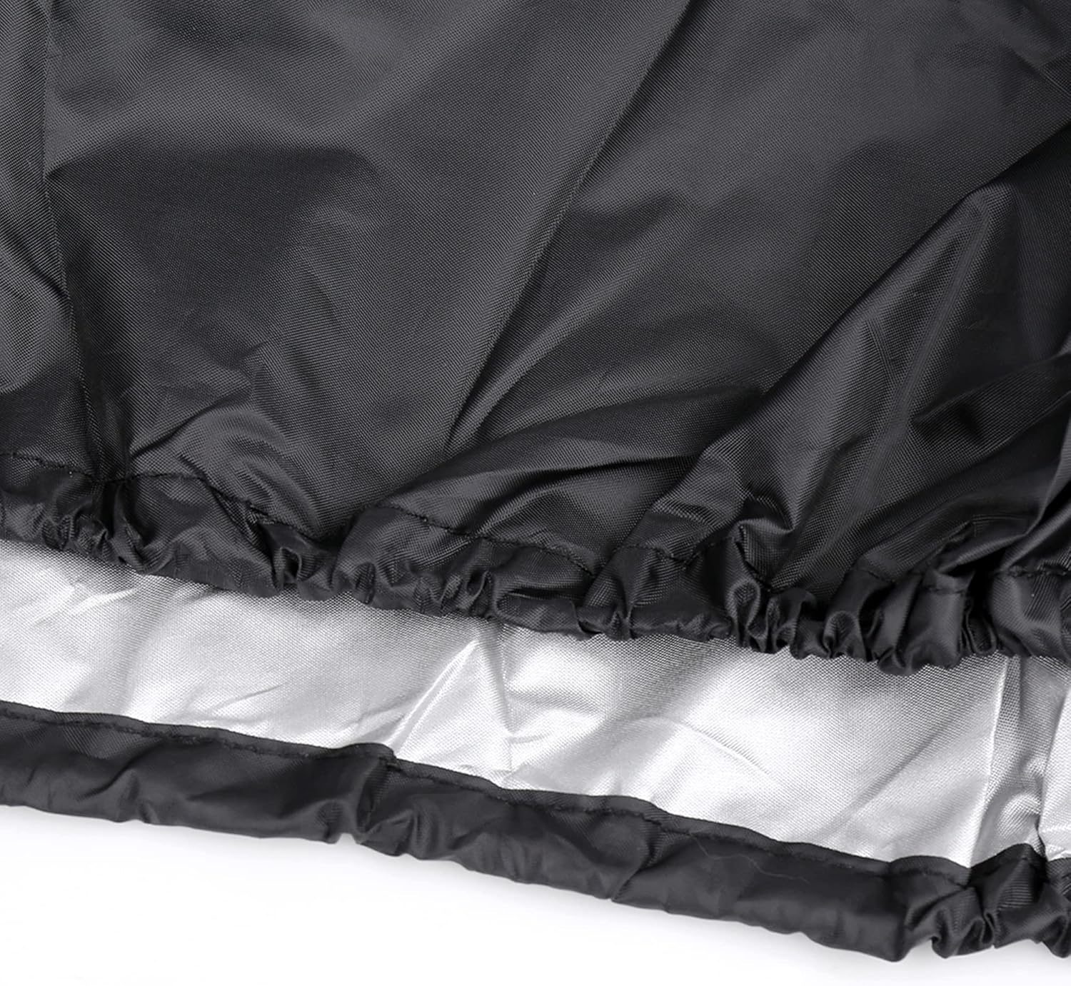 X AUTOHAUX Funda para motocicleta XL, color negro, plateado, impermeable, para exteriores, protector de polvo y lluvia