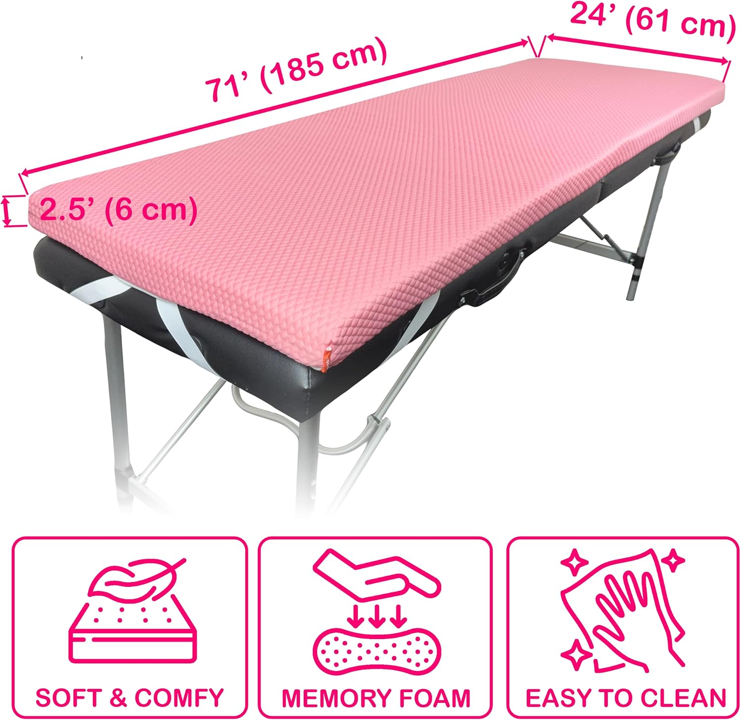 Colchón de cama de pestañas + funda de cama + almohada (rosa)  Colchón con cuatro correas de esquina y parte inferior antideslizante  Almohada curva