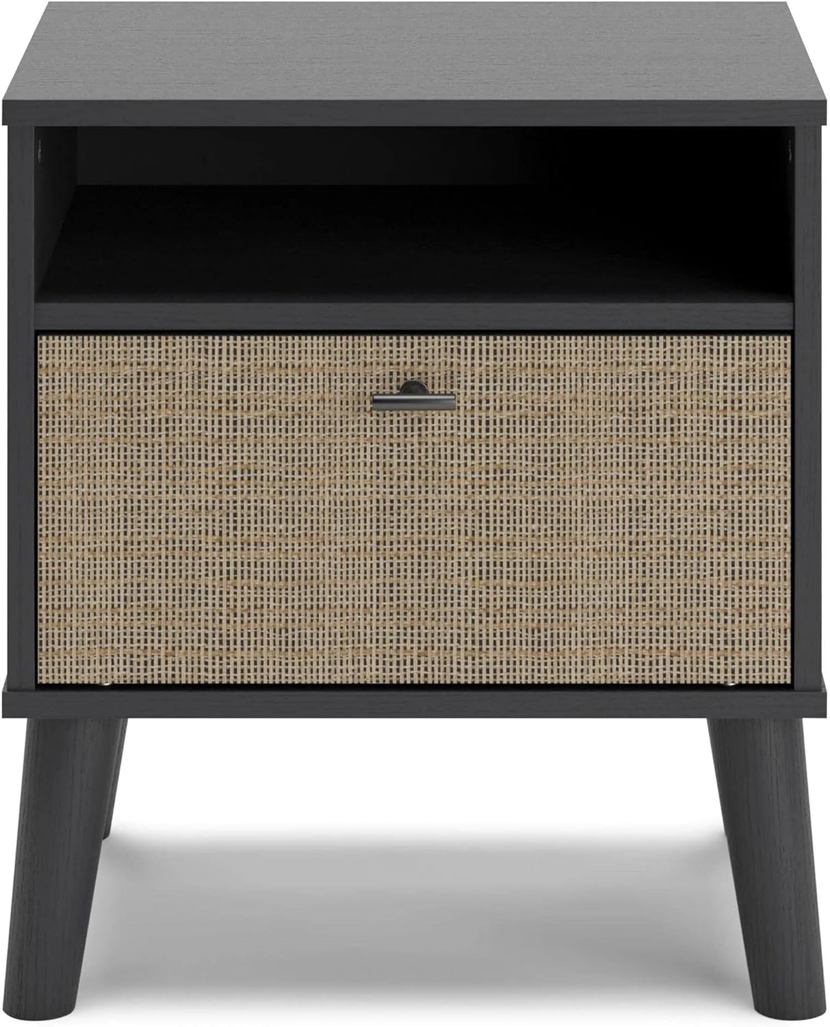 Signature Design by Ashley One Night Stand Charlang Mid-Century Moderna Mesita de noche con 1 cajón, 20 pulgadas de ancho x 15 pulgadas de
