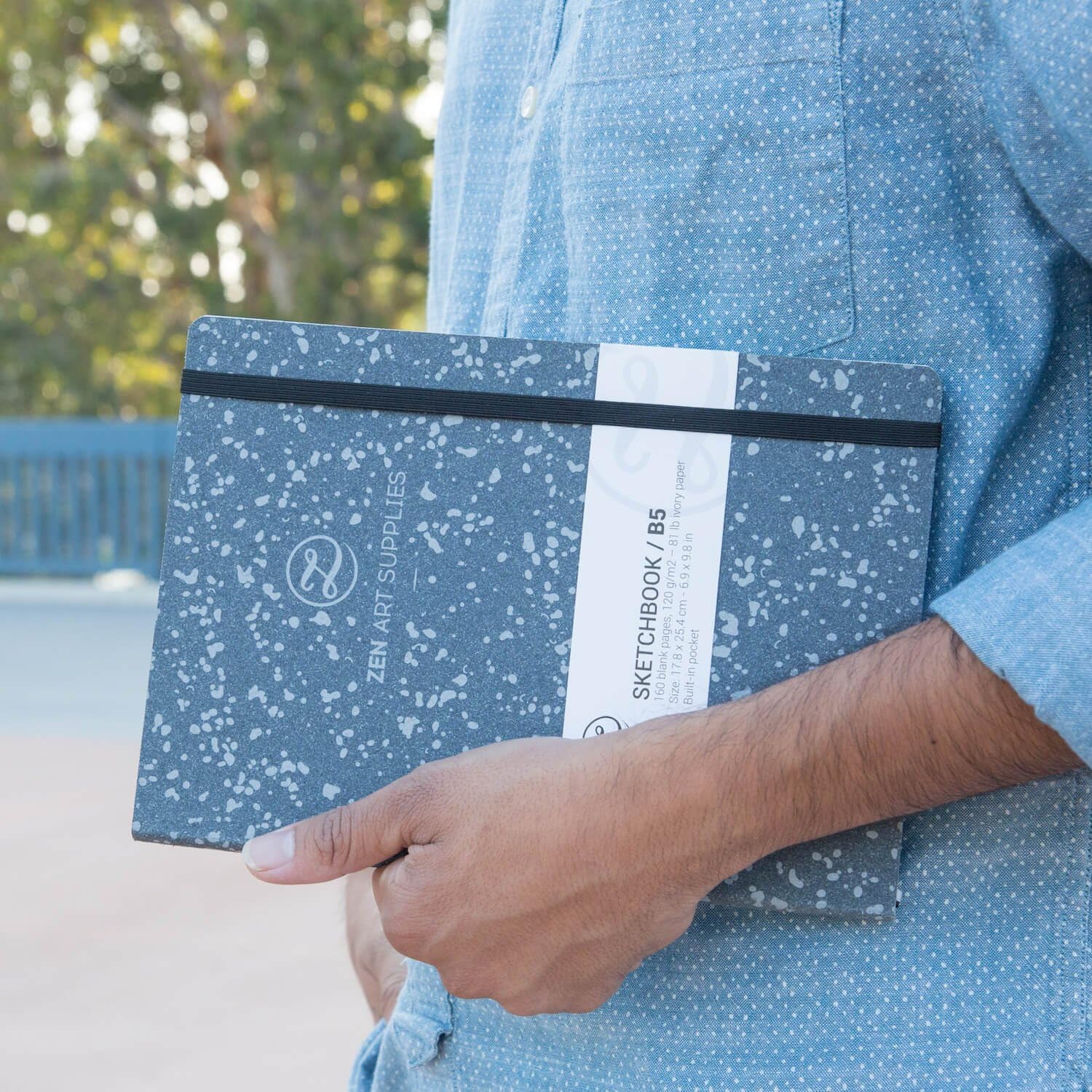 ZenART – Cuaderno de dibujo grande B5 con papel marfil grueso de 120 GSM, sin ácidos, bonito cuaderno de bocetos de tapa dura con encuadernación