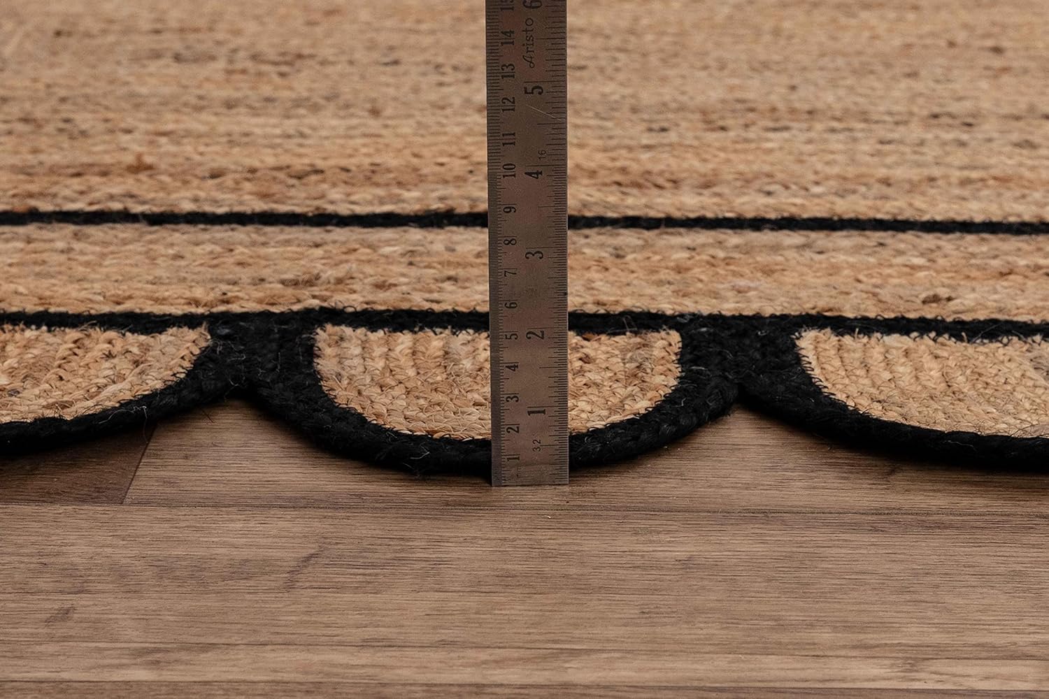 Alfombra de yute festoneado de 5 x 7 pulgadas, alfombra de baño bohemia natural de 2 x 3 pulgadas, alfombra de pasillo de yute para cocina, 2.6 x 6