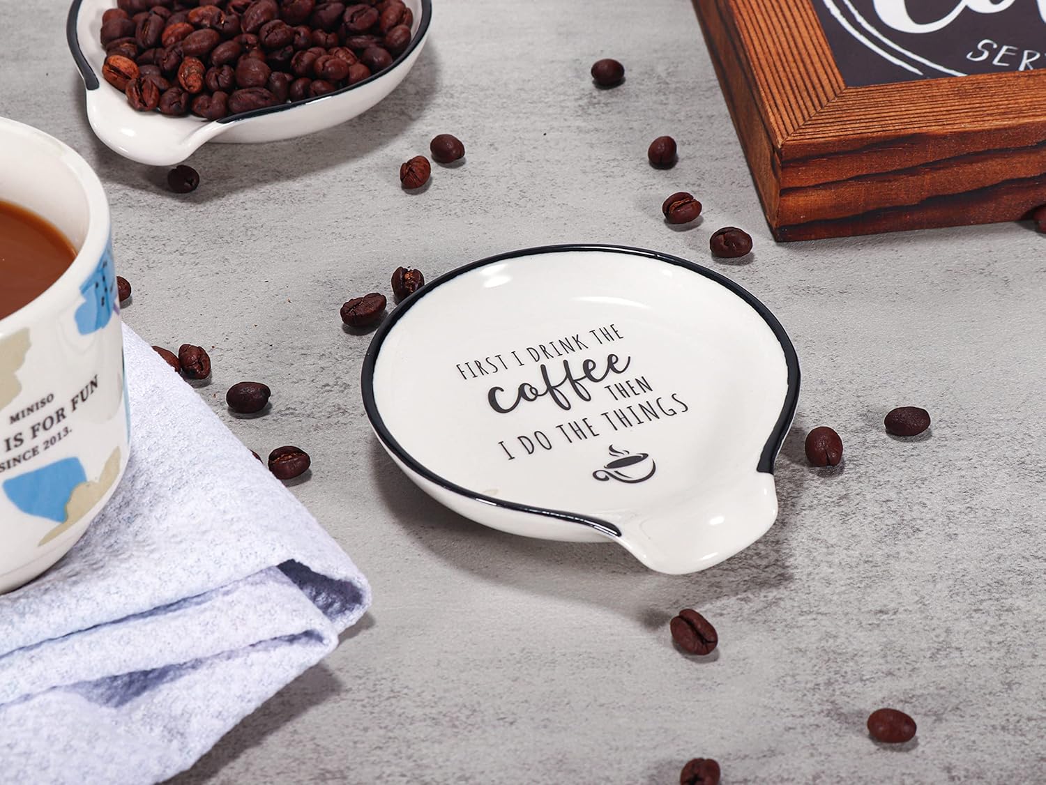 Soporte para cuchara de café, decoración de mesa de bar, accesorios para amantes del café, 03