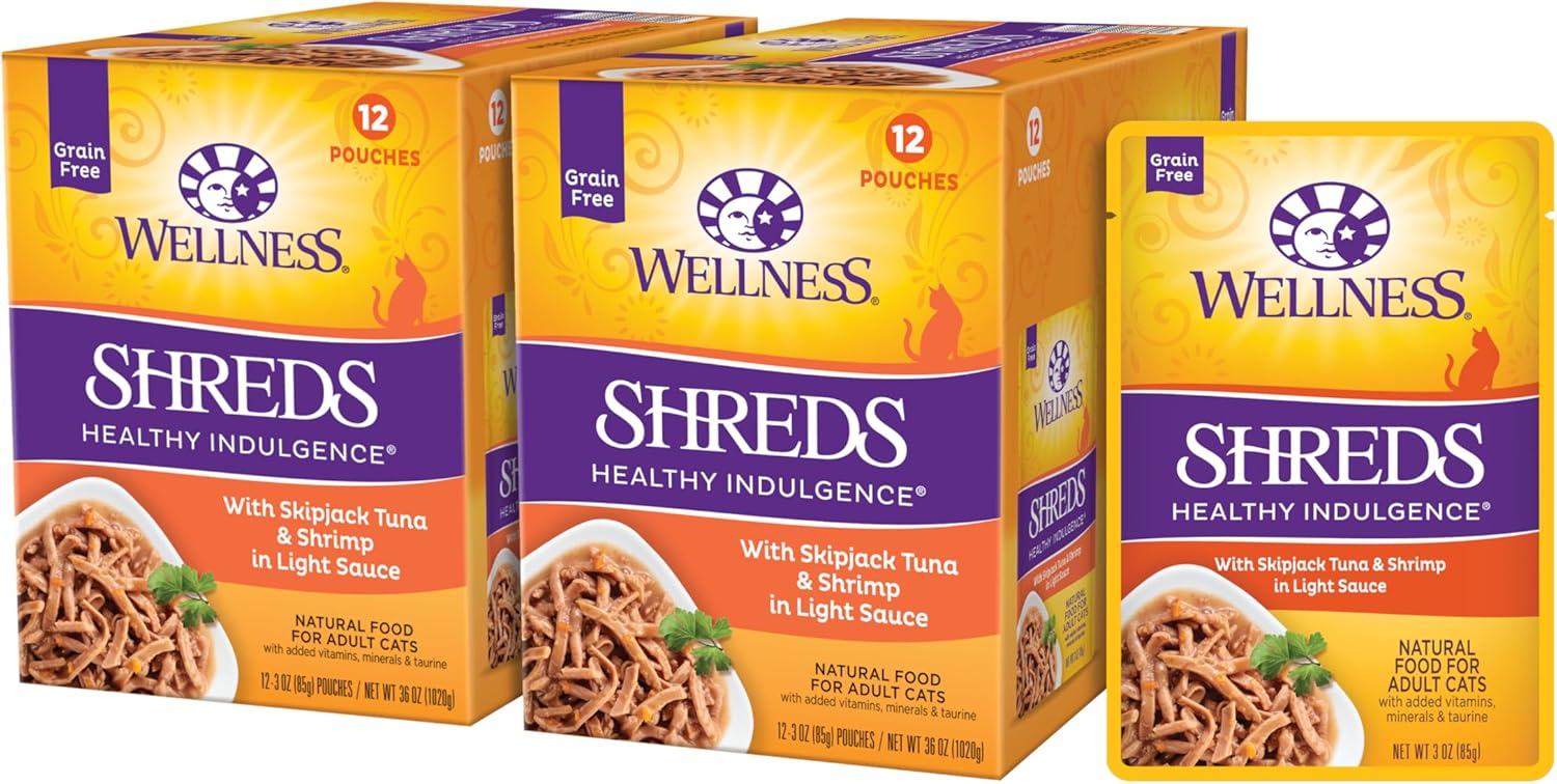 Comida húmeda para gatos Healthy Indulgence, libre de granos, bolsa de 3onzas (paquete de 24 envases), de Wellness