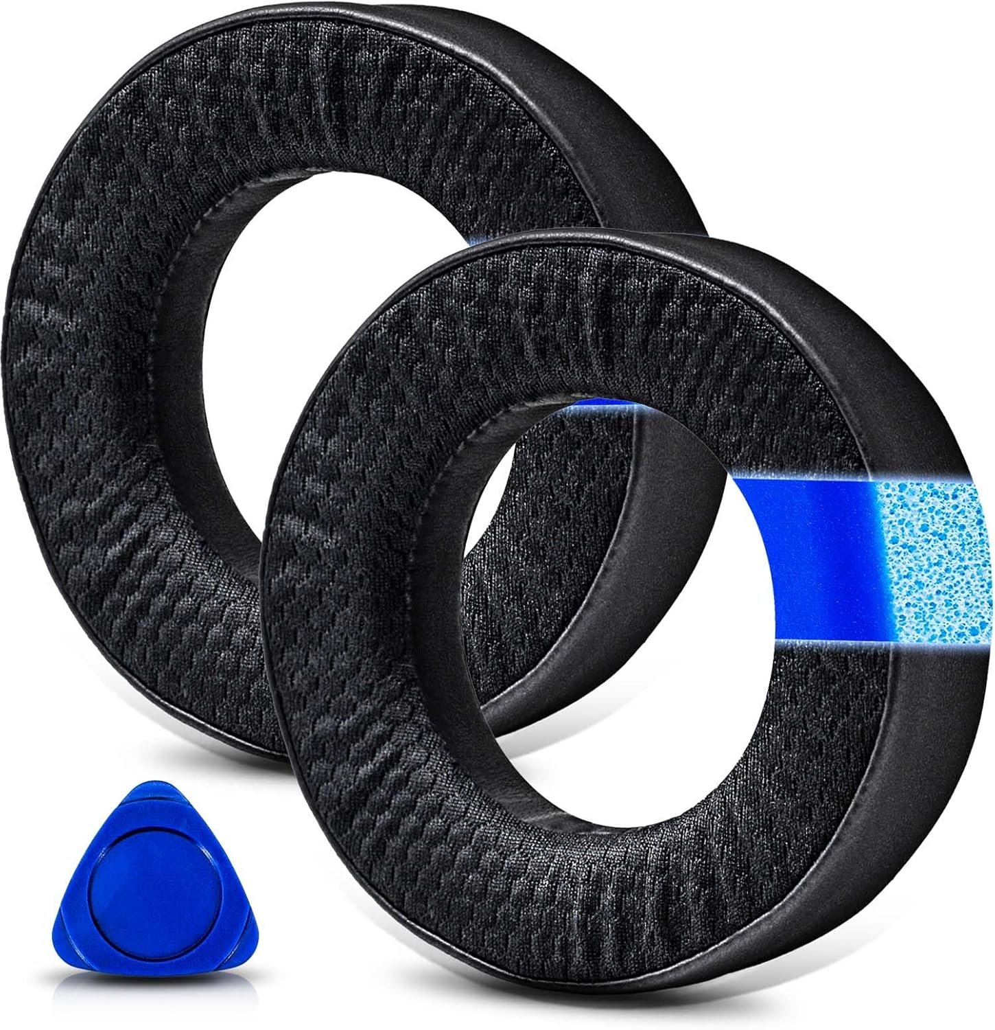 Almohadillas de repuesto compatibles con auriculares LucidSound LS20 LS25 LS30 LS40, almohadillas con espuma viscoelástica de alta densidad (malla