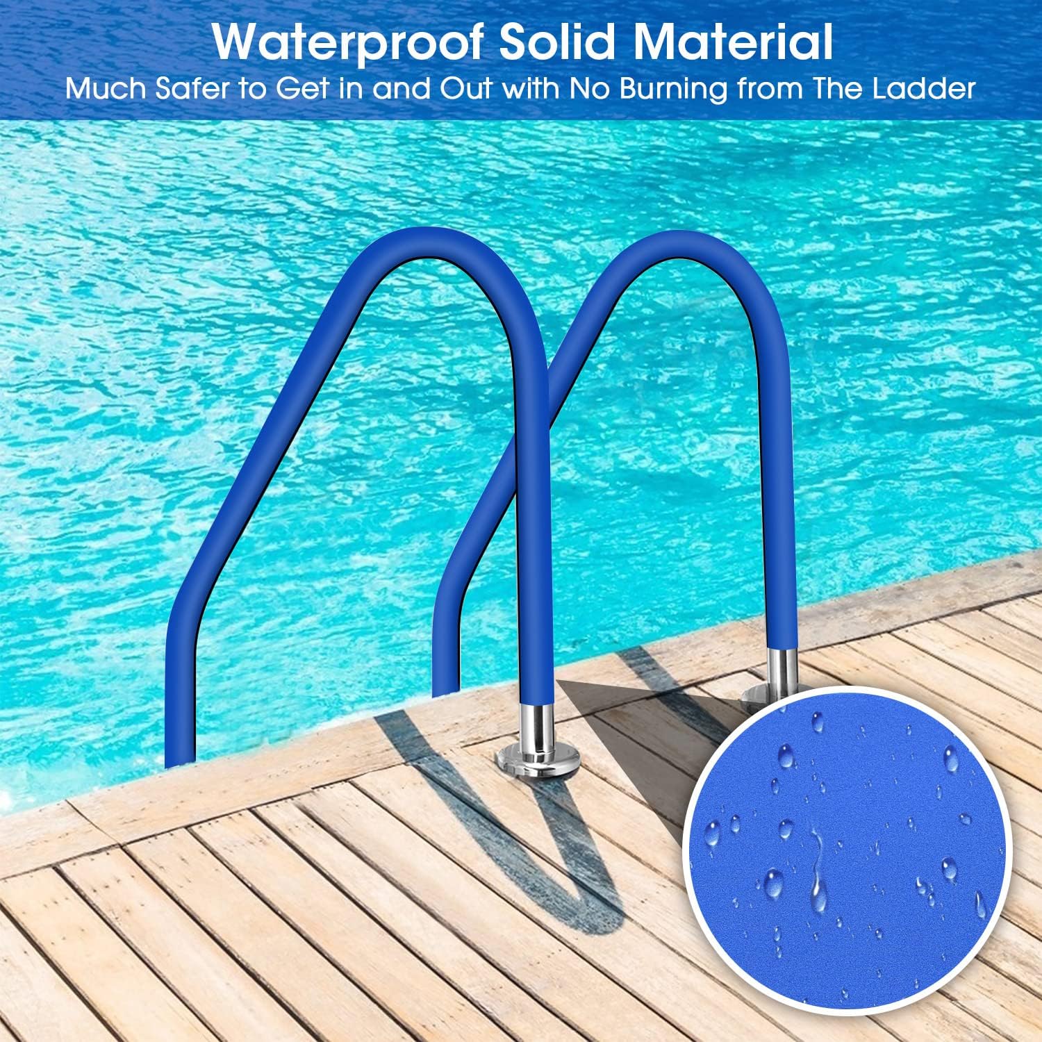Funda para pasamanos de piscina, fundas para barandillas de mano, funda de agarre de seguridad con cremallera para piscina, asas de escalera