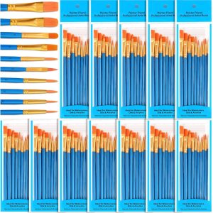 Pinceles de pintura para pintura acrílica, juego de 20 pinceles de pintura acrílica, pinceles multiusos a granel para lienzo, acuarela, pintura Pinceles de pintura para pintura acrílica, juego de 20 pinceles de pintura acrílica, pinceles multiusos a granel para lienzo, acuarela, pintura
