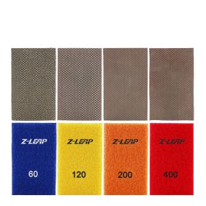 Hoja de papel de diamante galvanizado de papel de lija con gancho y bucle de nailon para pulir a mano, vidrio, porcelana, cerámica, 4 piezas Hoja de papel de diamante galvanizado de papel de lija con gancho y bucle de nailon para pulir a mano, vidrio, porcelana, cerámica, 4 piezas