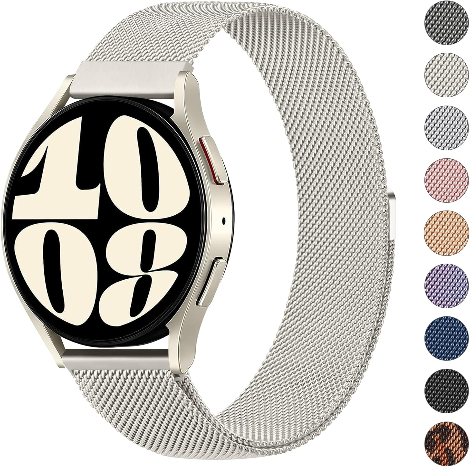 Correa de metal compatible con Samsung Galaxy Watch 6 de 1.575 pulgadas, 1.732 pulgadas, Galaxy Watch 6 Classic Band 1.693 in 1.850 in, correa de