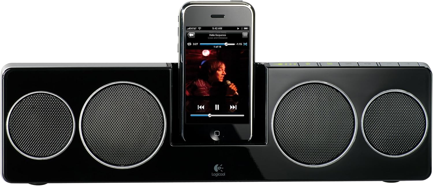 Logitech Pure-Fi Anywhere 2 Altavoces de acoplamiento compactos para iPod y iPhone (negro)