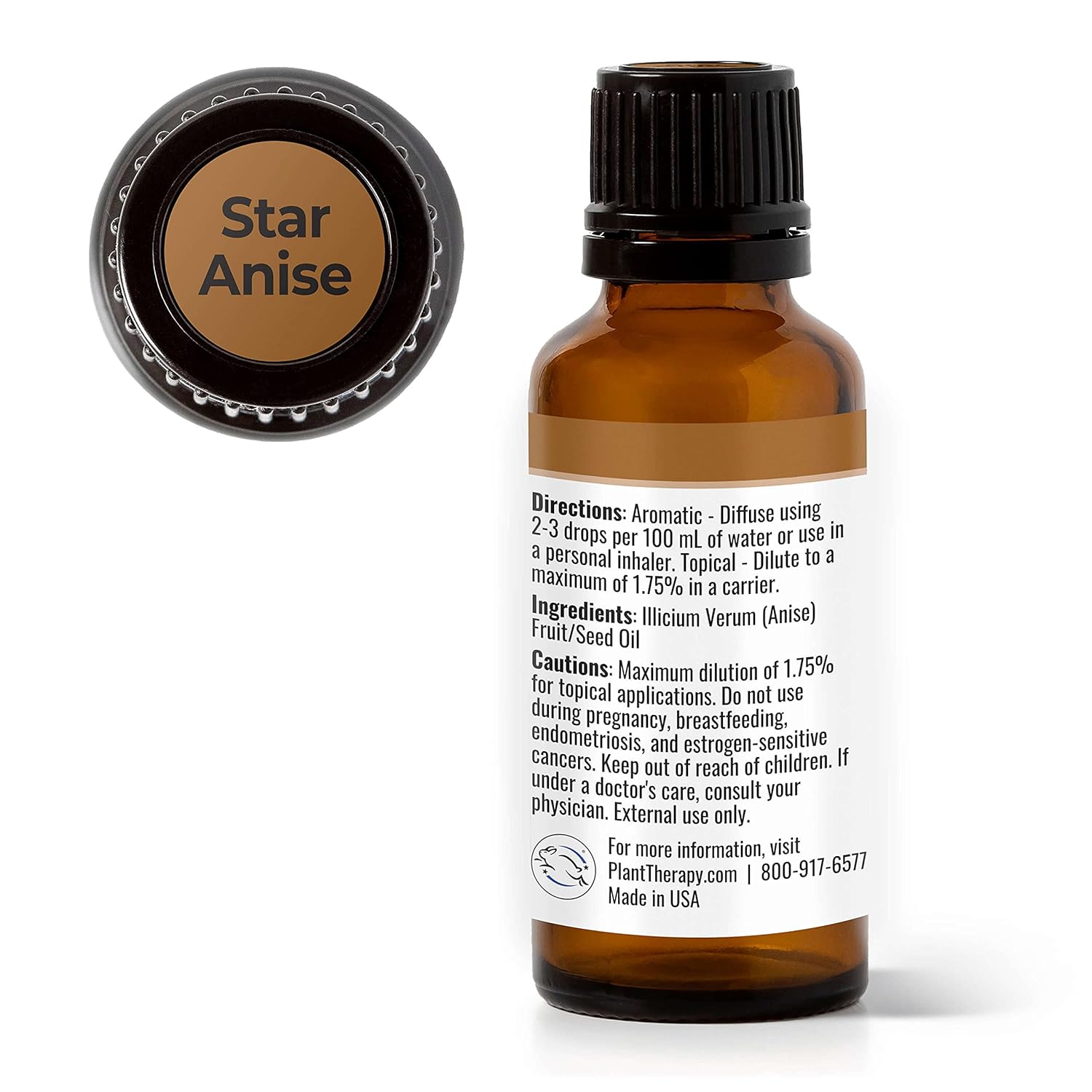 Plant Therapy Aceite esencial de anís estrellado, 1 oz, 100% puro, sin diluir, grado terapéutico