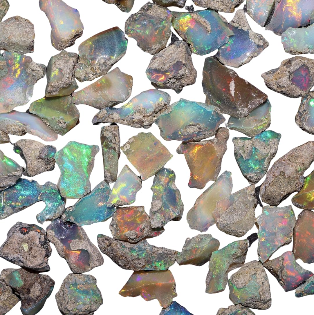 5pcs Raw Ethiopian Black Opal Gemstone Rough Opal Stone Chakra Healing Crystals DIY Jewelry Making Wire Wrapping Loose Supplies Wholesale October