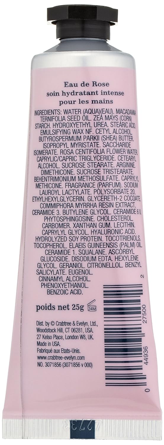 Crabtree & Evelyn terapia de manos de agua de rosas ultra hidratante, 0.9oz