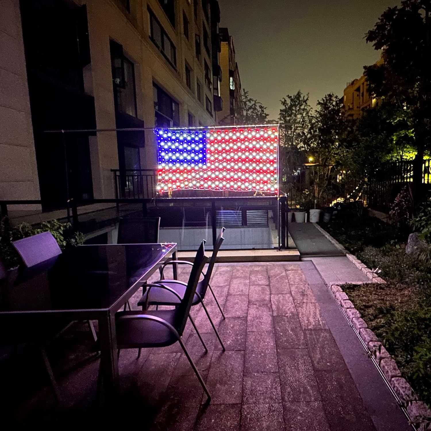 Red LED de bandera estadounidense, impermeable, letrero patriótico de Estados Unidos para interiores y exteriores, decoración del Día de la