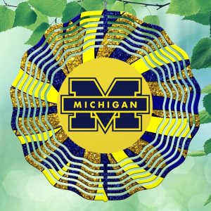 10 pulgadas Michigan fútbol baloncesto deportes viento spinner decoración de aluminio sublimado jardín arte interior al aire libre 3D cinético 10 pulgadas Michigan fútbol baloncesto deportes viento spinner decoración de aluminio sublimado jardín arte interior al aire libre 3D cinético