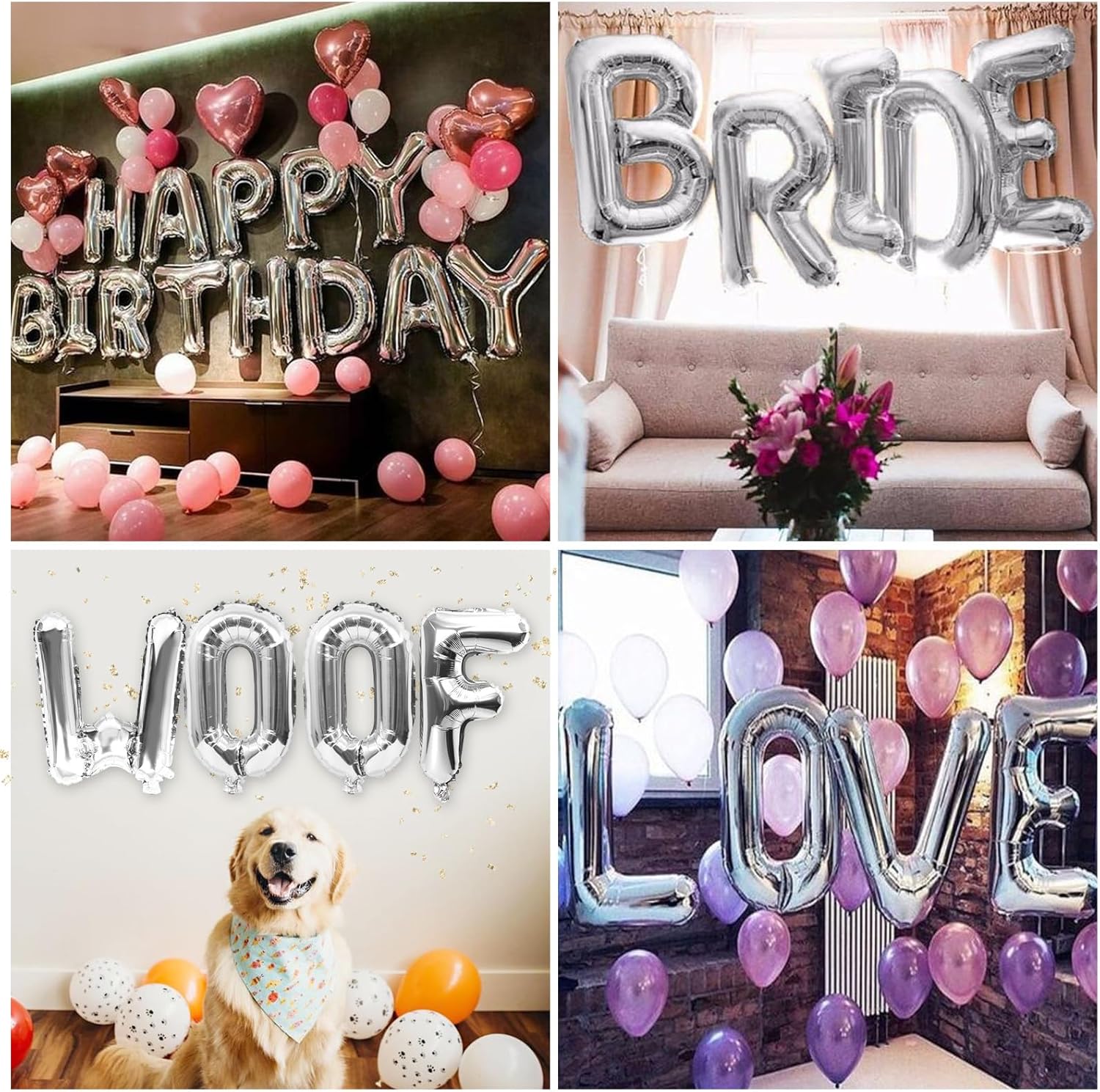 Biapian Globos de letras de 40 pulgadas, globo plateado con letra S grande, 1 globo gigante de aluminio de aluminio individual S para cumpleaños,